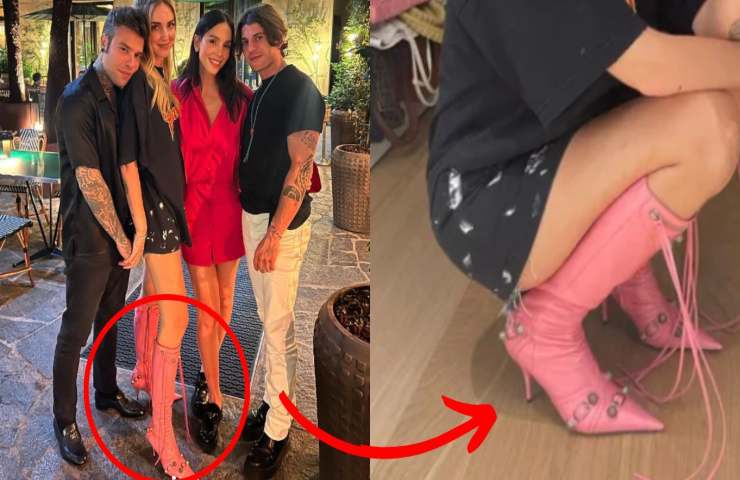 chiara ferragni scoop balenciaga stivali rosa