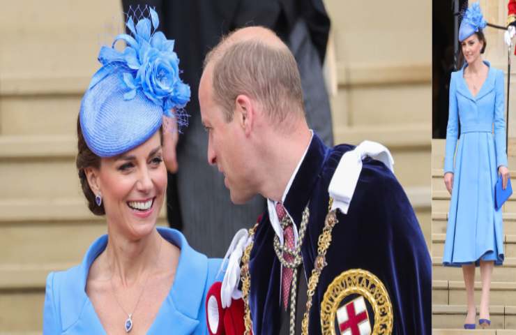 kate middleton look blu ordine della giarrettiera