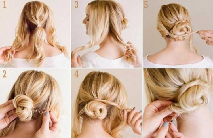 chignon basso effetto spettinato