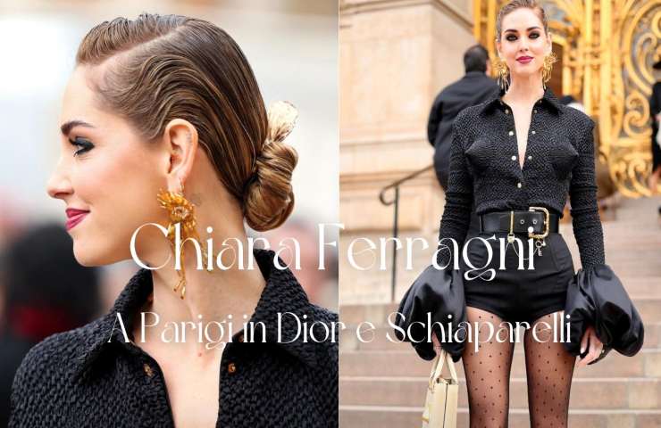 Chiara Ferragni Paris Fashion Week look Schiaparelli e Dior