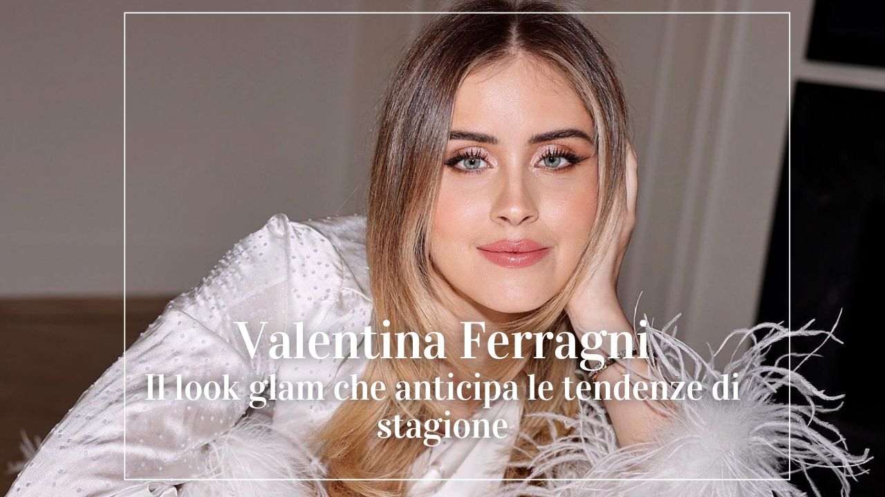 Valentina Ferragni look glam top piume slingback trasparenti