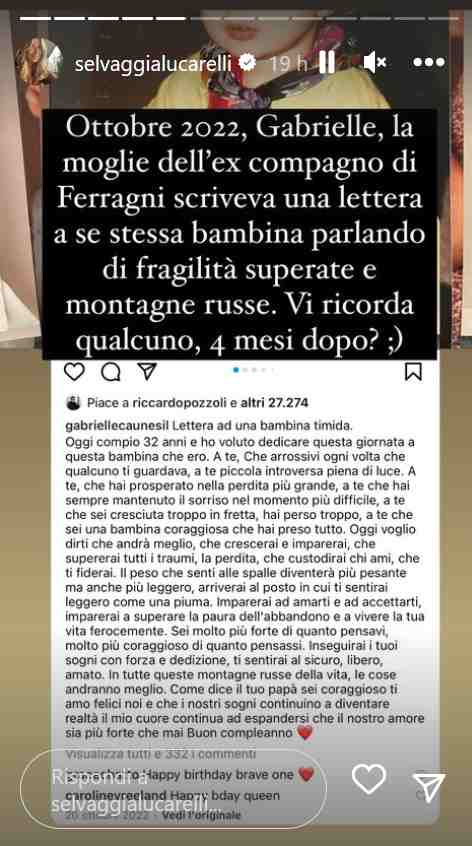 Chiara Ferragni Selvaggia Lucarelli attacco monologo copiato