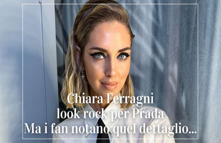 Chiara Ferragni look rock Prada dettaglio rosa Chemical