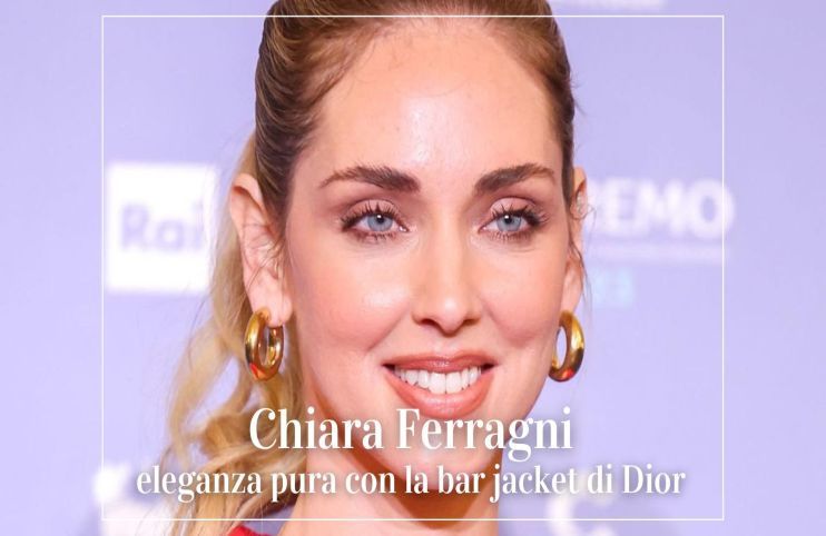Chiara Ferragni look conferenza stampa giacca Dior