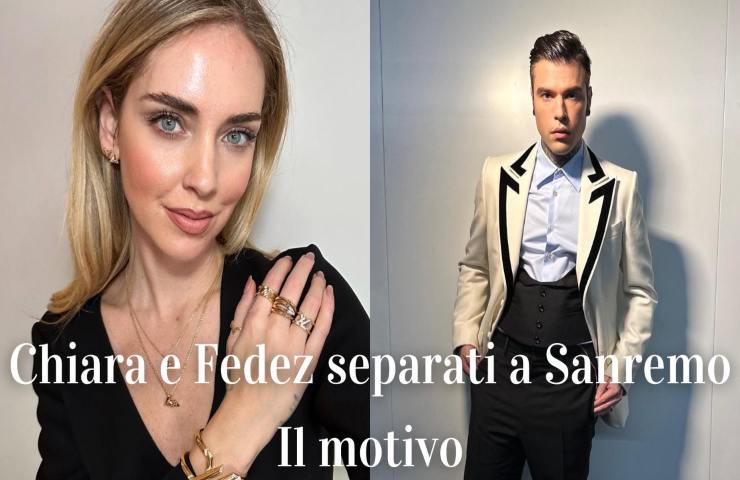 Chiara Ferragni e Fedez separati a Sanremo