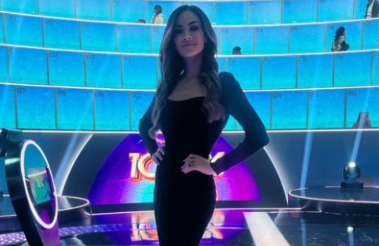 Giorgia Palmas black dress