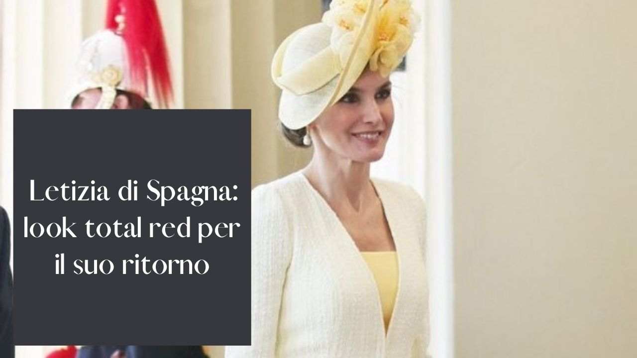 letizia spagna look rosso