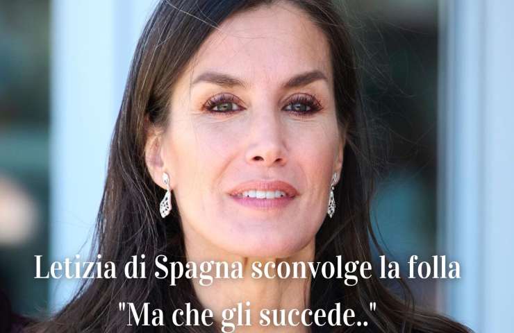 Letizia di Spagna sconvolge la folla look rosa