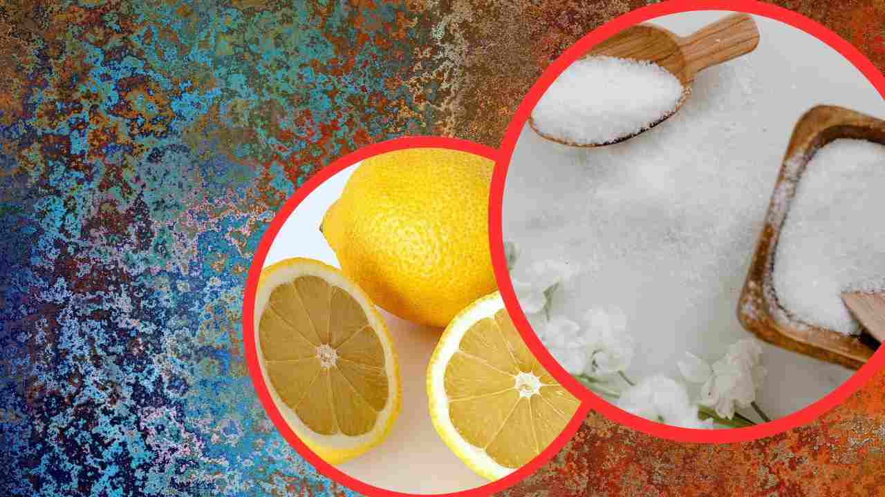 acqua sale limone rimuovere ruggine