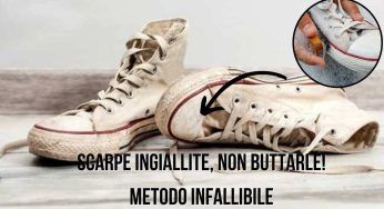 Scarpe ingiallite? Ecco cosa devi fare. Pulite in 2 passaggi